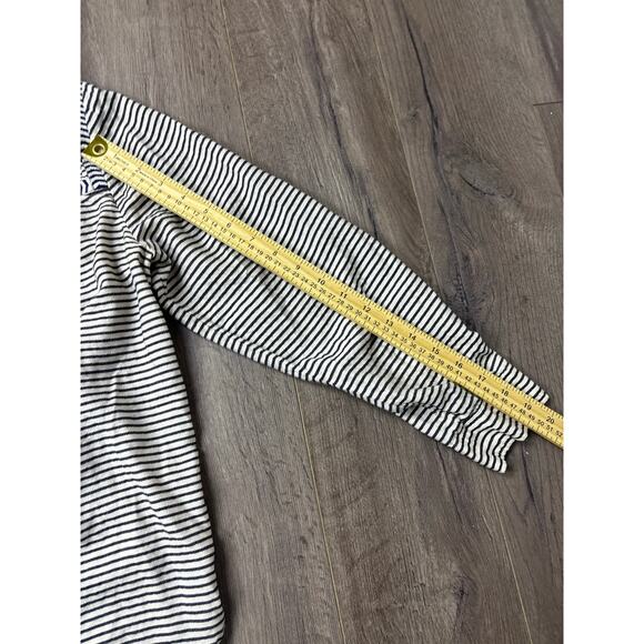 J.Crew Striped Boho Peasant Blouse Size 10 Navy Embroidered Front Cotton - Picture 6 of 8